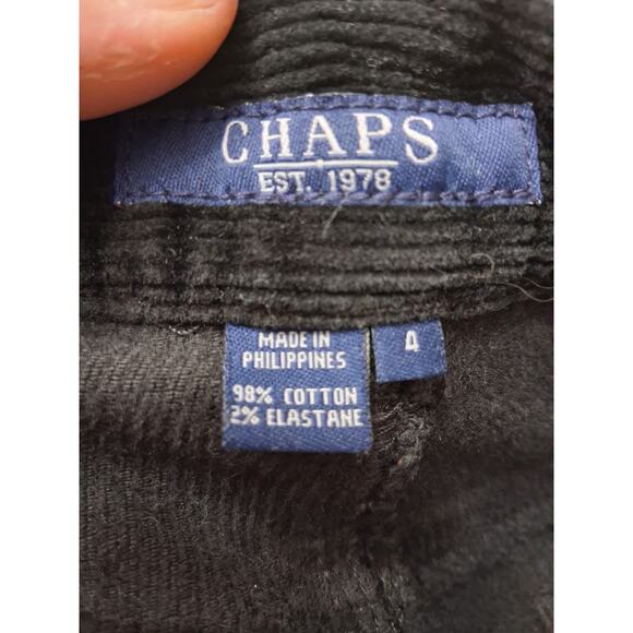CHAPS Corduroy Pants Women's Size 4 Black Straight Leg SOFT CORDS Stretch - Picture 9 of 14